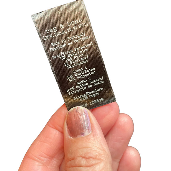 RAG & BONE NAVY WOOL BLEND BLAZER WITH SHOULDER DETAIL - Picture 10 of 11